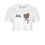 Yeezy 350 Carbon Beluga shirts to match jordans Give Me Your Soul unique Halloween sneaker tee Yeezy 350 Carbon Beluga match shoes to clothes SNRT Sneaker Tees unisex cotton White 2 crop tee