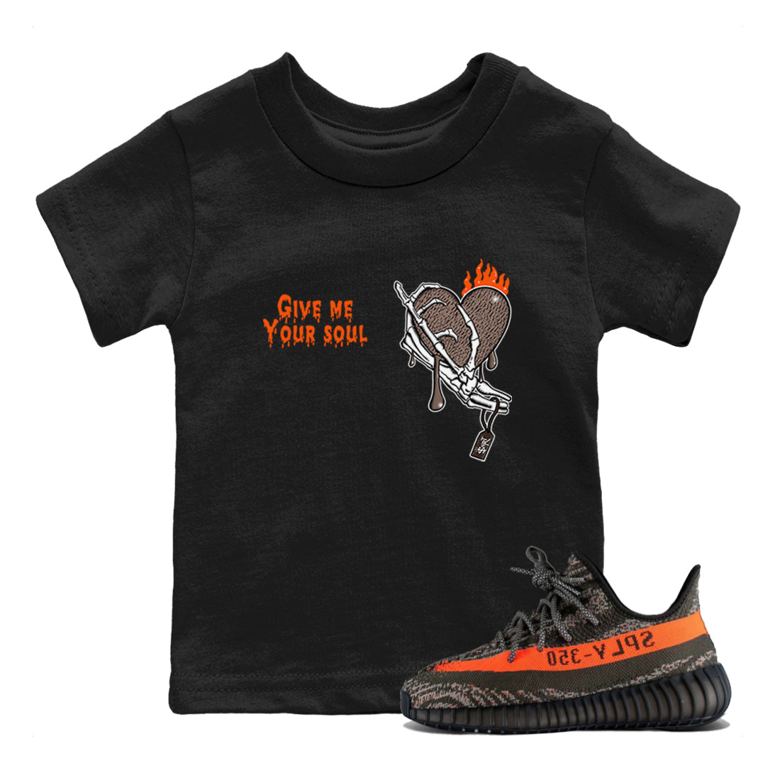 Yeezy 350 Carbon Beluga shirts to match jordans Give Me Your Soul unique Halloween sneaker tee Yeezy 350 Carbon Beluga match shoes to clothes SNRT Sneaker Tees Youth Baby Black 1 tee