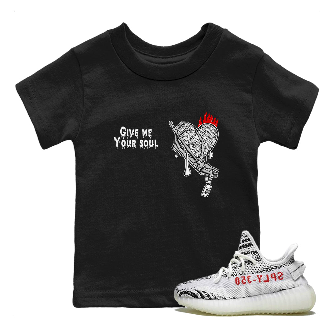 Yeezy 350 Zebra shirts to match jordans Give Me Your Soul unique Halloween sneaker tee Yeezy 350 Zebra match shoes to clothes SNRT Sneaker Tees Youth Baby Black 1 tee