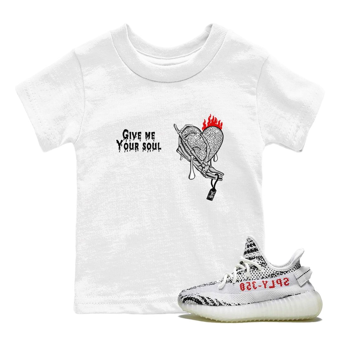 Yeezy 350 Zebra shirts to match jordans Give Me Your Soul unique Halloween sneaker tee Yeezy 350 Zebra match shoes to clothes SNRT Sneaker Tees Youth Baby White 1 tee