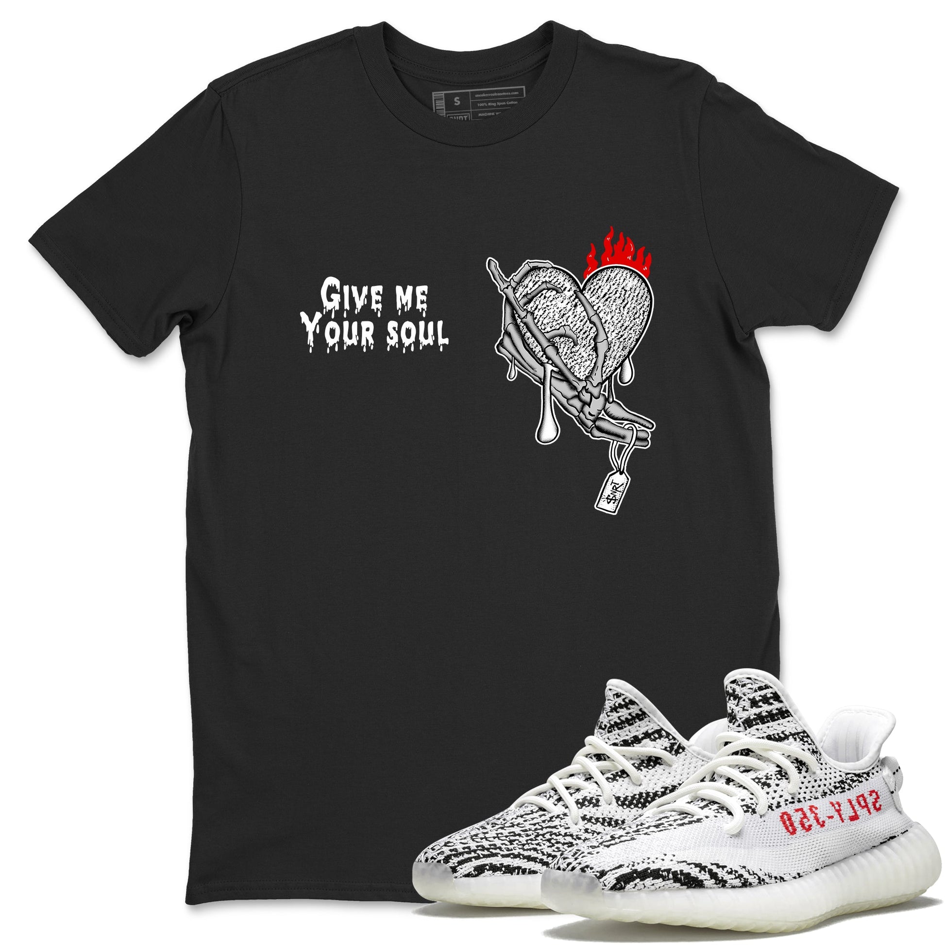 Yeezy 350 Zebra shirts to match jordans Give Me Your Soul unique Halloween sneaker tee Yeezy 350 Zebra match shoes to clothes SNRT Sneaker Tees unisex cotton Black 1 shirts