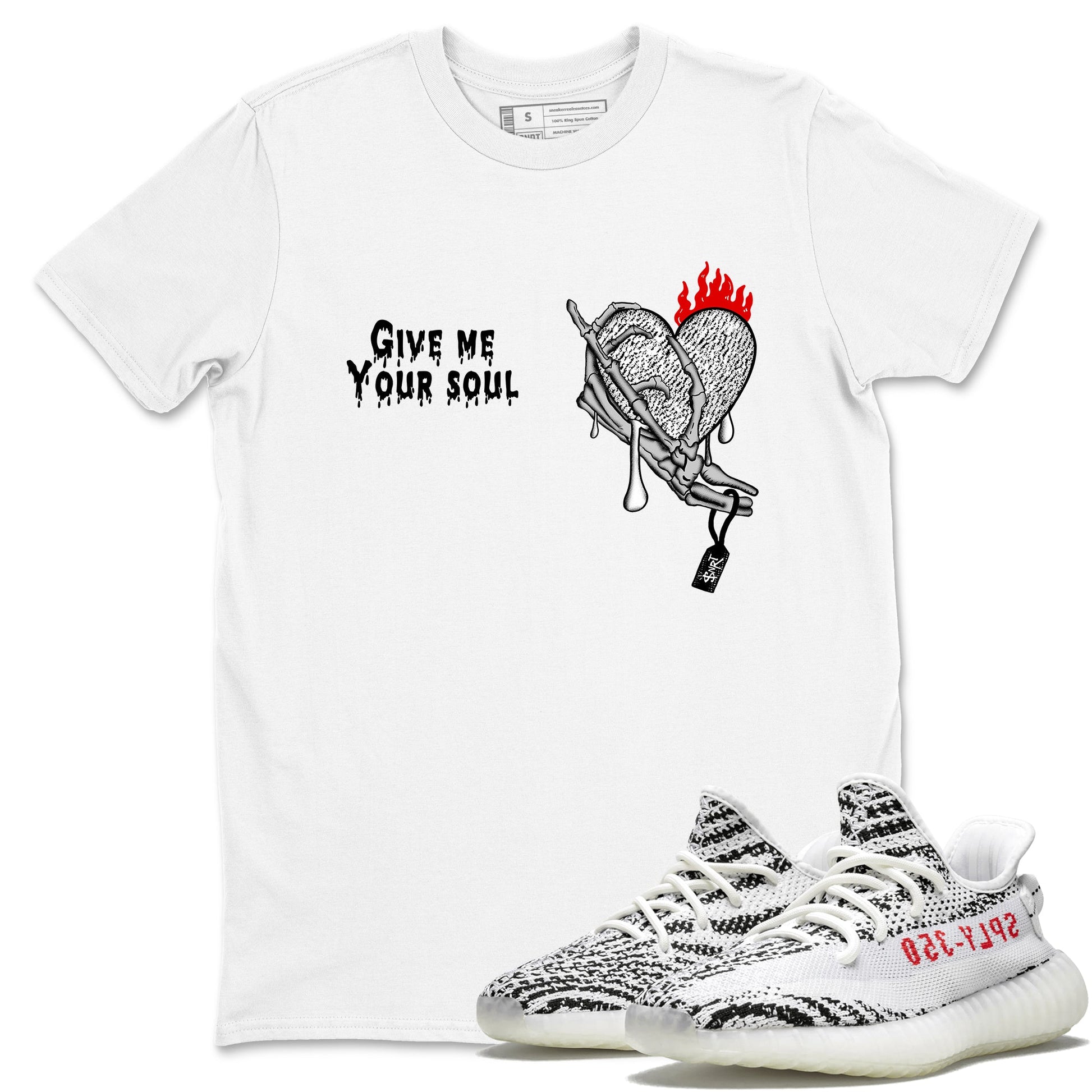Yeezy 350 Zebra shirts to match jordans Give Me Your Soul unique Halloween sneaker tee Yeezy 350 Zebra match shoes to clothes SNRT Sneaker Tees unisex cotton White 1 shirts