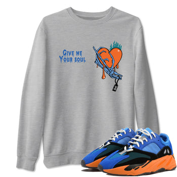 Yeezy 700 Bright Blue shirts to match jordans Give Me Your Soul unique Halloween sneaker tee Yeezy 700 Bright Blue match shoes to clothes SNRT Sneaker Tees unisex cotton Heather Grey 1 shirts