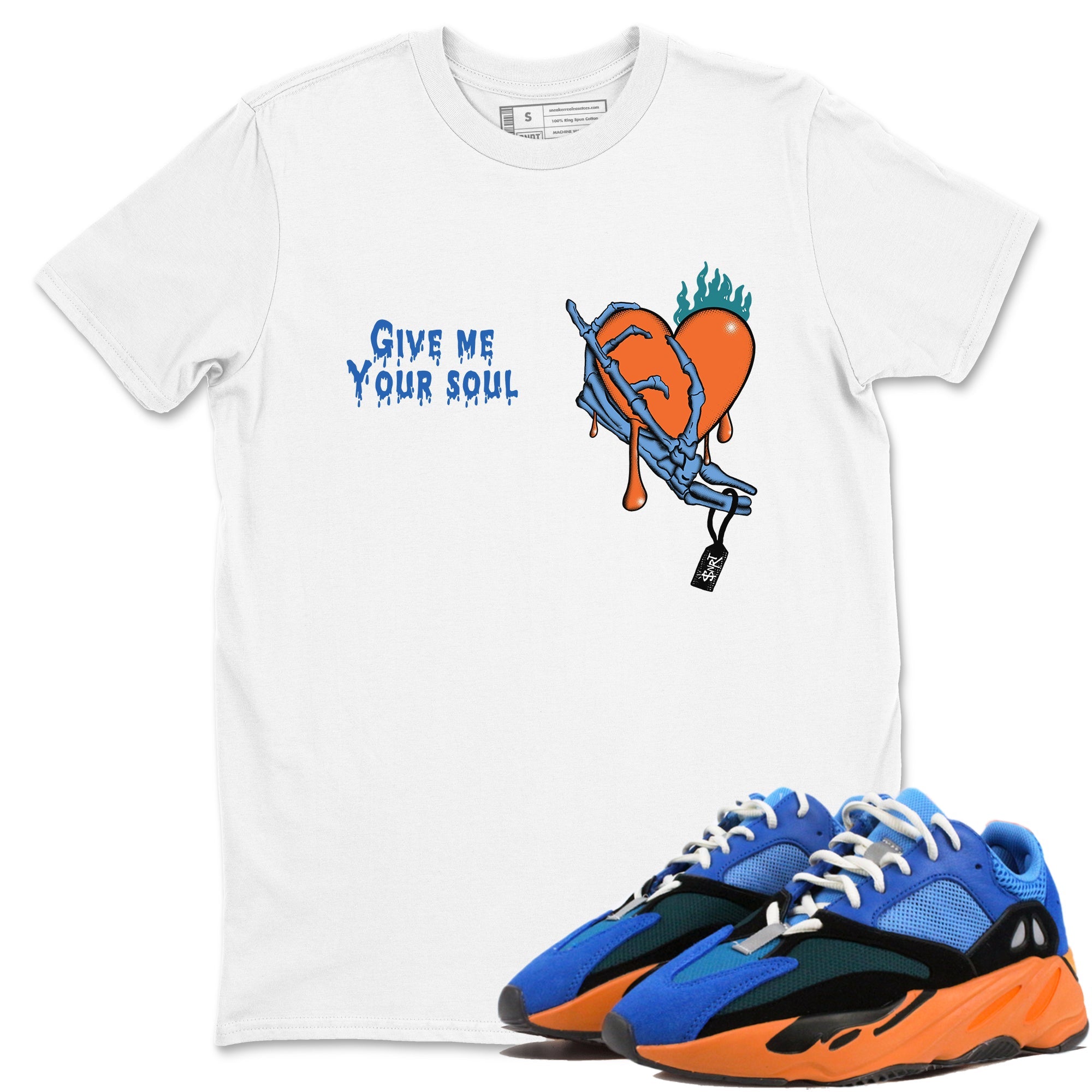 Yeezy 700 Bright Blue shirts to match jordans Give Me Your Soul unique Halloween sneaker tee Yeezy 700 Bright Blue match shoes to clothes SNRT Sneaker Tees unisex cotton White 1 shirts