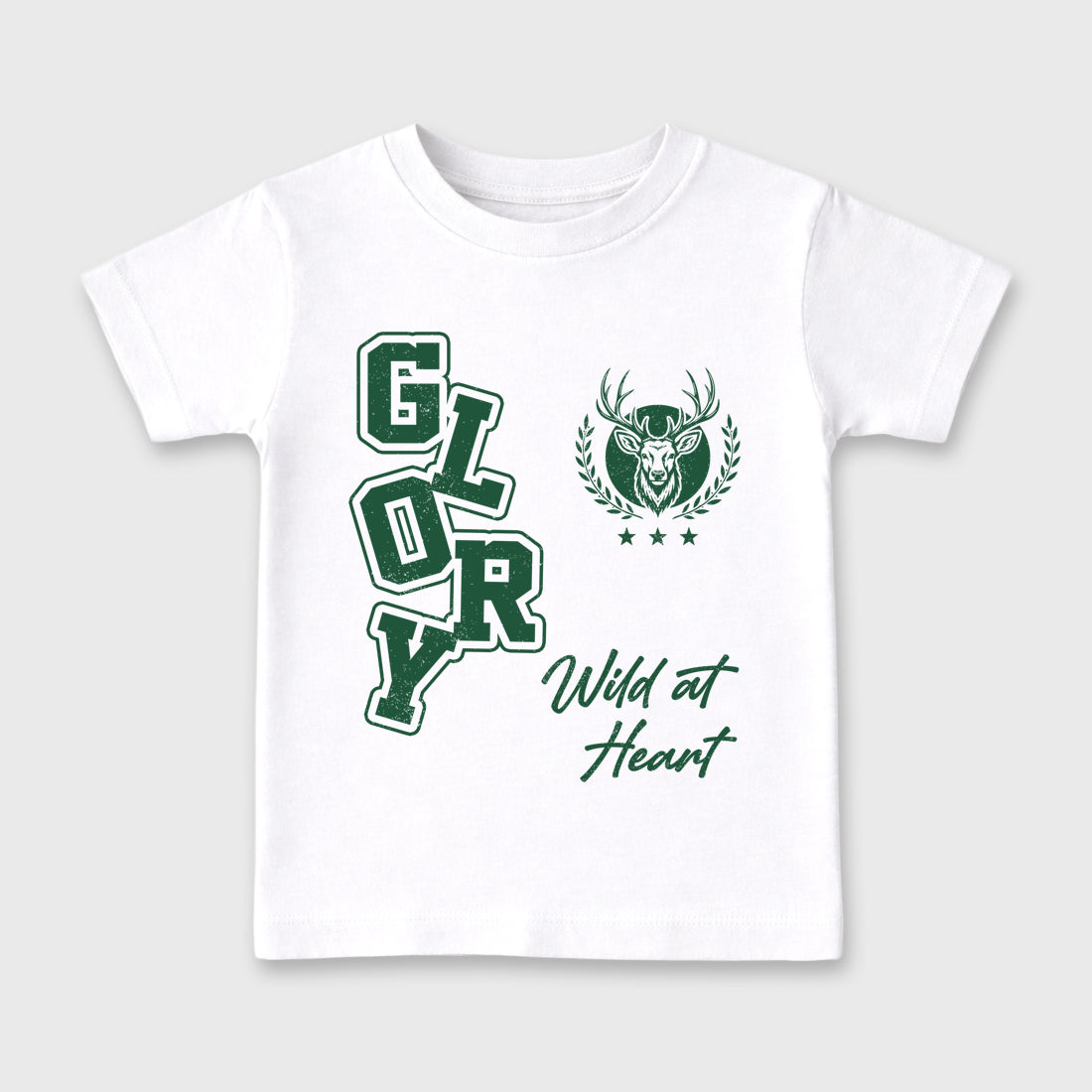 Glory Baby & Kids Graphic T-Shirt featuring original artwork designed to match the Air Jordan 12 Summit Green. White 2 Kids Graphic Tee.