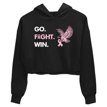 Sneaker Threads Sneaker Tees To Match Air Jordan 5 Medium Soft Pink Go Fight Win Crop Tee Black 2. Perfect for Jordan releases 2025 colorways. breast cancer awareness.