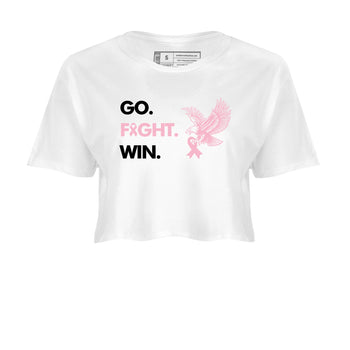 Sneaker Threads Sneaker Tees To Match Air Jordan 5 Medium Soft Pink Go Fight Win Crop Tee White 2. Perfect for Jordan releases 2025 colorways. breast cancer awareness.
