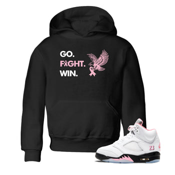 Sneaker Threads Sneaker Tees To Match Air Jordan 5 Medium Soft Pink Go Fight Win Youth Graphic Tee Black 1. Perfect for Jordan releases 2025 colorways. breast cancer awareness.