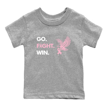 Sneaker Threads Sneaker Tees To Match Air Jordan 5 Medium Soft Pink Go Fight Win Youth Graphic Tee Heather Grey 2. Perfect for Jordan releases 2025 colorways. breast cancer awareness.
