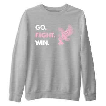 Sneaker Threads Sneaker Tees To Match Air Jordan 5 Medium Soft Pink Go Fight Win Graphic Tee Heather Grey 2. Perfect for Jordan releases 2025 colorways. breast cancer awareness.