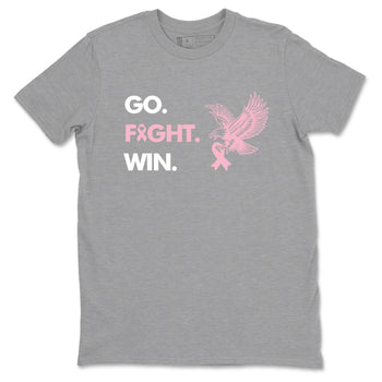 Sneaker Threads Sneaker Tees To Match Air Jordan 5 Medium Soft Pink Go Fight Win Graphic Tee Heather Grey 2. Perfect for Jordan releases 2025 colorways. breast cancer awareness.