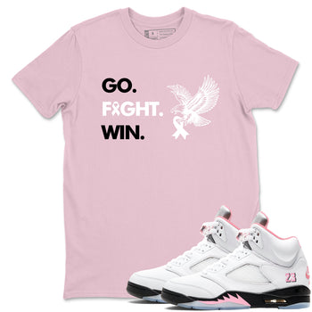 Sneaker Threads Sneaker Tees To Match Air Jordan 5 Medium Soft Pink Go Fight Win Graphic Tee Pink 1. Perfect for Jordan releases 2025 colorways. breast cancer awareness.