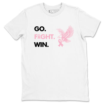 Sneaker Threads Sneaker Tees To Match Air Jordan 5 Medium Soft Pink Go Fight Win Graphic Tee White 2. Perfect for Jordan releases 2025 colorways. breast cancer awareness.
