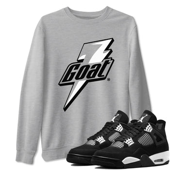 4s White Thunder shirts to match jordans Goat sneaker match tees Air Jordan 4 Retro White Thunder SNRT Sneaker Tees streetwear brand Heather Grey 1 unisex cotton tee
