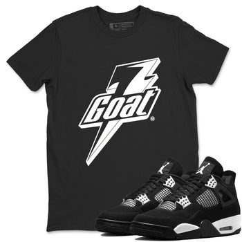 4s White Thunder shirts to match jordans Goat sneaker match tees Air Jordan 4 Retro White Thunder SNRT Sneaker Tees streetwear brand Black 1 unisex cotton tee