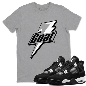 4s White Thunder shirts to match jordans Goat sneaker match tees Air Jordan 4 Retro White Thunder SNRT Sneaker Tees streetwear brand Heather Grey 1 unisex cotton tee
