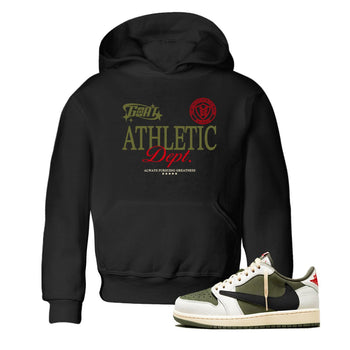 1s Travis Scott Medium Olive shirts to match jordans Goat Athletic Dept sneaker match tees Air Jordan 1 Travis Scott Medium Olive SNRT Sneaker Release Tees Youth Baby Black 1 crew neck shirts