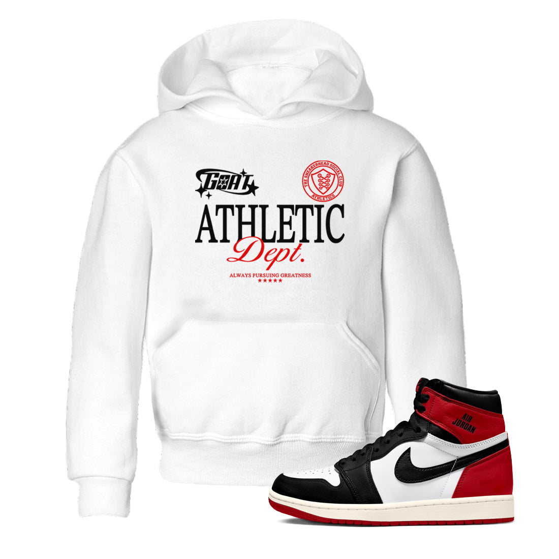 11s Bred Velvet shirts to match jordans Goat Athletic Dept sneaker match tees Air Jordan 11 Bred Velvet SNRT Sneaker Release Tees Youth Baby White 1 crew neck shirts