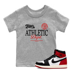 11s Bred Velvet shirts to match jordans Goat Athletic Dept sneaker match tees Air Jordan 11 Bred Velvet SNRT Sneaker Release Tees Youth Baby Heather Grey 1 crew neck shirts