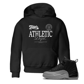 12s Black Wolf Grey shirts to match jordans Goat Athletic Dept sneaker match tees 12s Baron SNRT Sneaker Release Tees Youth Baby Black 1 crew neck shirts