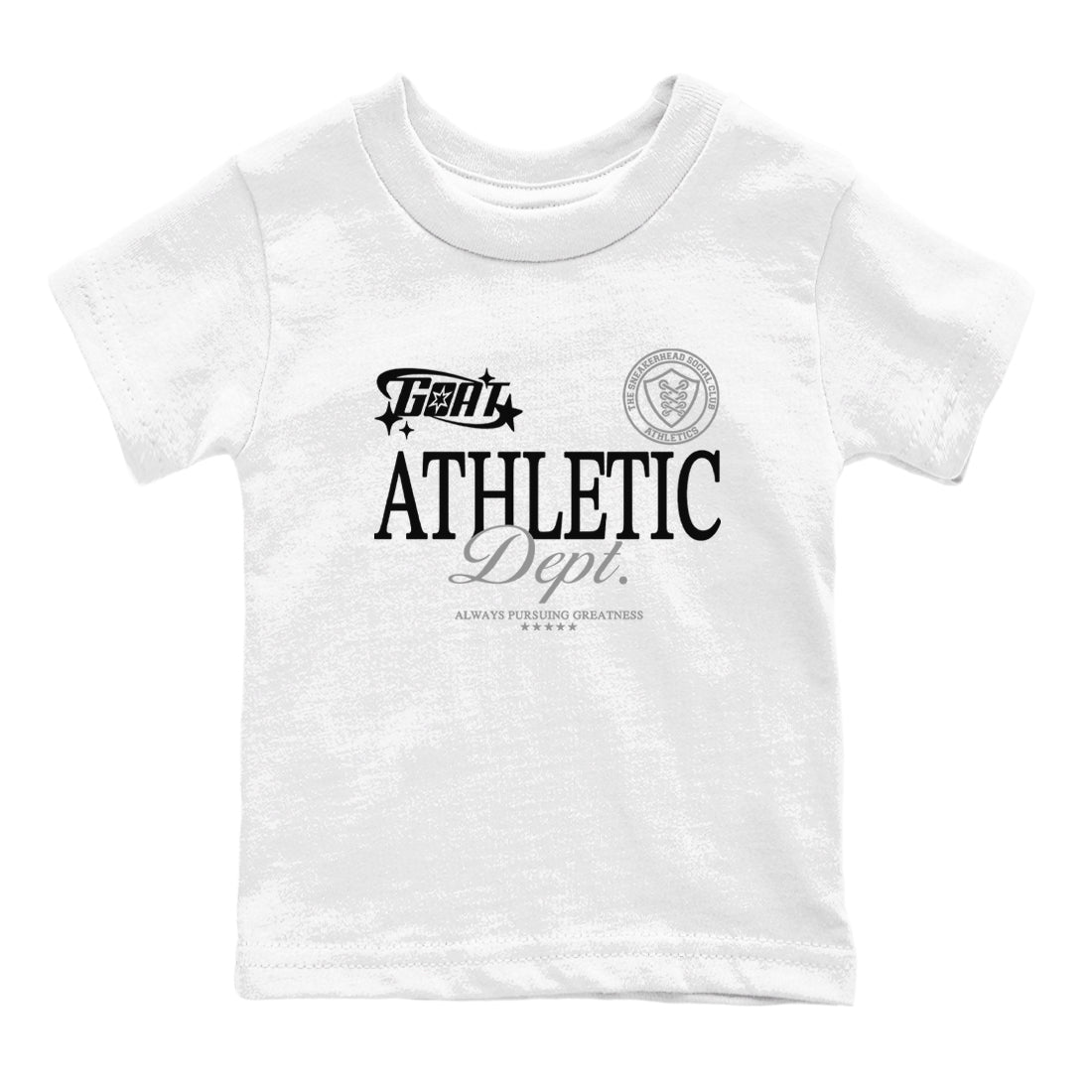 12s Black Wolf Grey shirts to match jordans Goat Athletic Dept sneaker match tees 12s Baron SNRT Sneaker Release Tees Youth Baby White 2 crew neck shirts