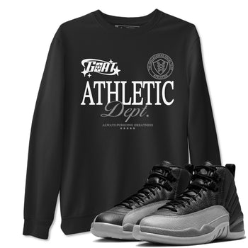 12s Black Wolf Grey shirts to match jordans Goat Athletic Dept sneaker match tees 12s Baron SNRT Sneaker Release Tees unisex cotton Black 1 crew neck shirts