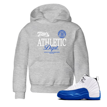 12s Blueberry shirts to match jordans Goat Athletic Dept sneaker match tees Air Jordan 12 Blueberry SNRT Sneaker Release Tees Youth Baby Heather Grey 1 crew neck shirts