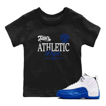12s Blueberry shirts to match jordans Goat Athletic Dept sneaker match tees Air Jordan 12 Blueberry SNRT Sneaker Release Tees Youth Baby Black 1 crew neck shirts