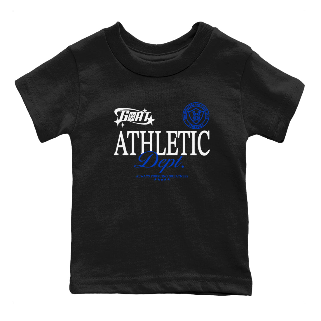 12s Blueberry shirts to match jordans Goat Athletic Dept sneaker match tees Air Jordan 12 Blueberry SNRT Sneaker Release Tees Youth Baby Black 2 crew neck shirts
