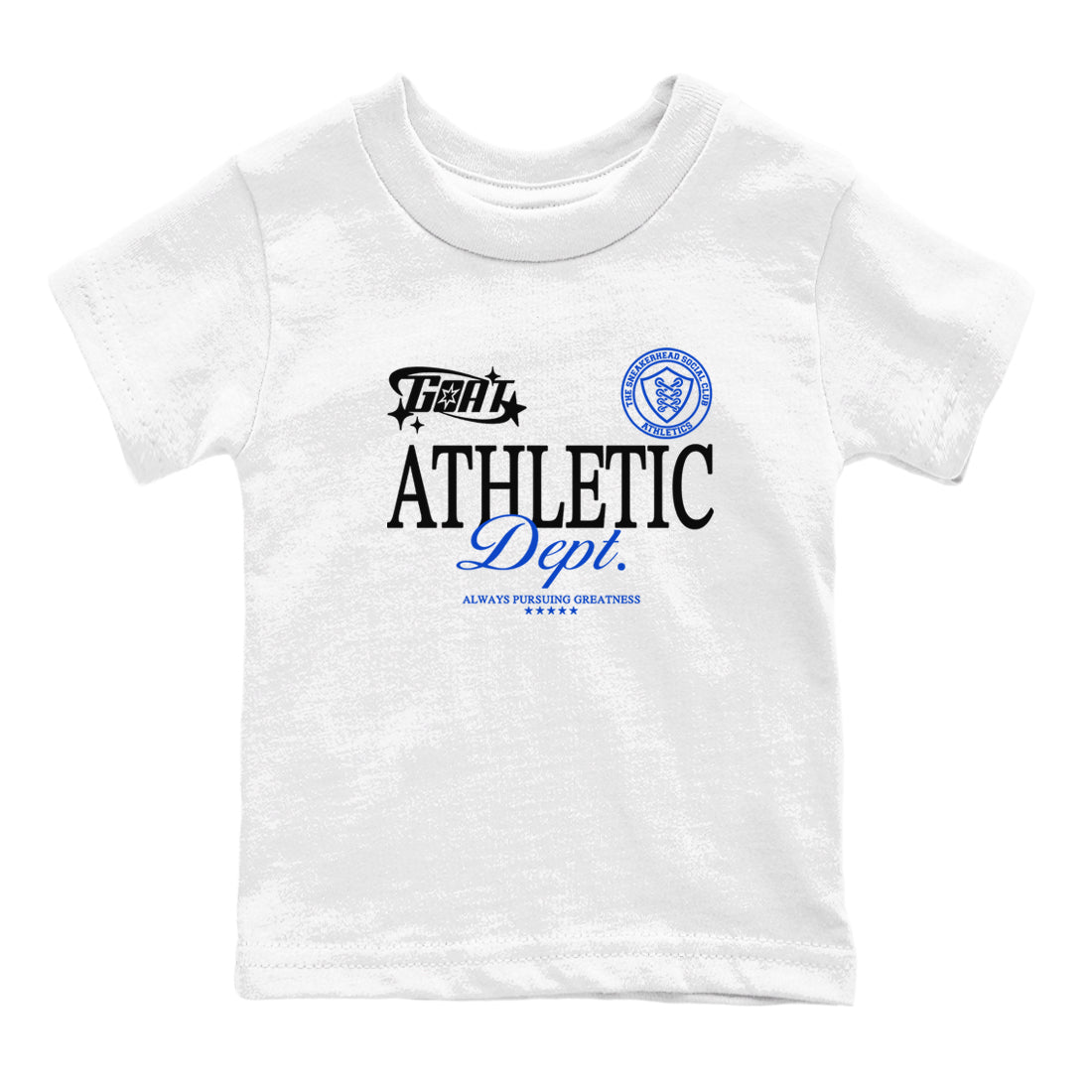 12s Blueberry shirts to match jordans Goat Athletic Dept sneaker match tees Air Jordan 12 Blueberry SNRT Sneaker Release Tees Youth Baby White 2 crew neck shirts