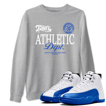 12s Blueberry shirts to match jordans Goat Athletic Dept sneaker match tees Air Jordan 12 Blueberry SNRT Sneaker Release Tees unisex cotton Heather Grey 1 crew neck shirts