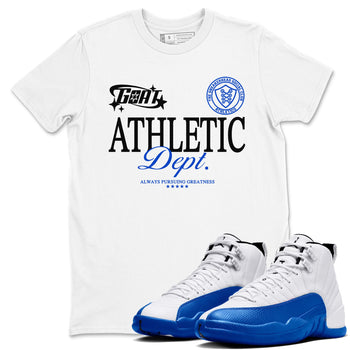 12s Blueberry shirts to match jordans Goat Athletic Dept sneaker match tees Air Jordan 12 Blueberry SNRT Sneaker Release Tees unisex cotton White 1 crew neck shirts