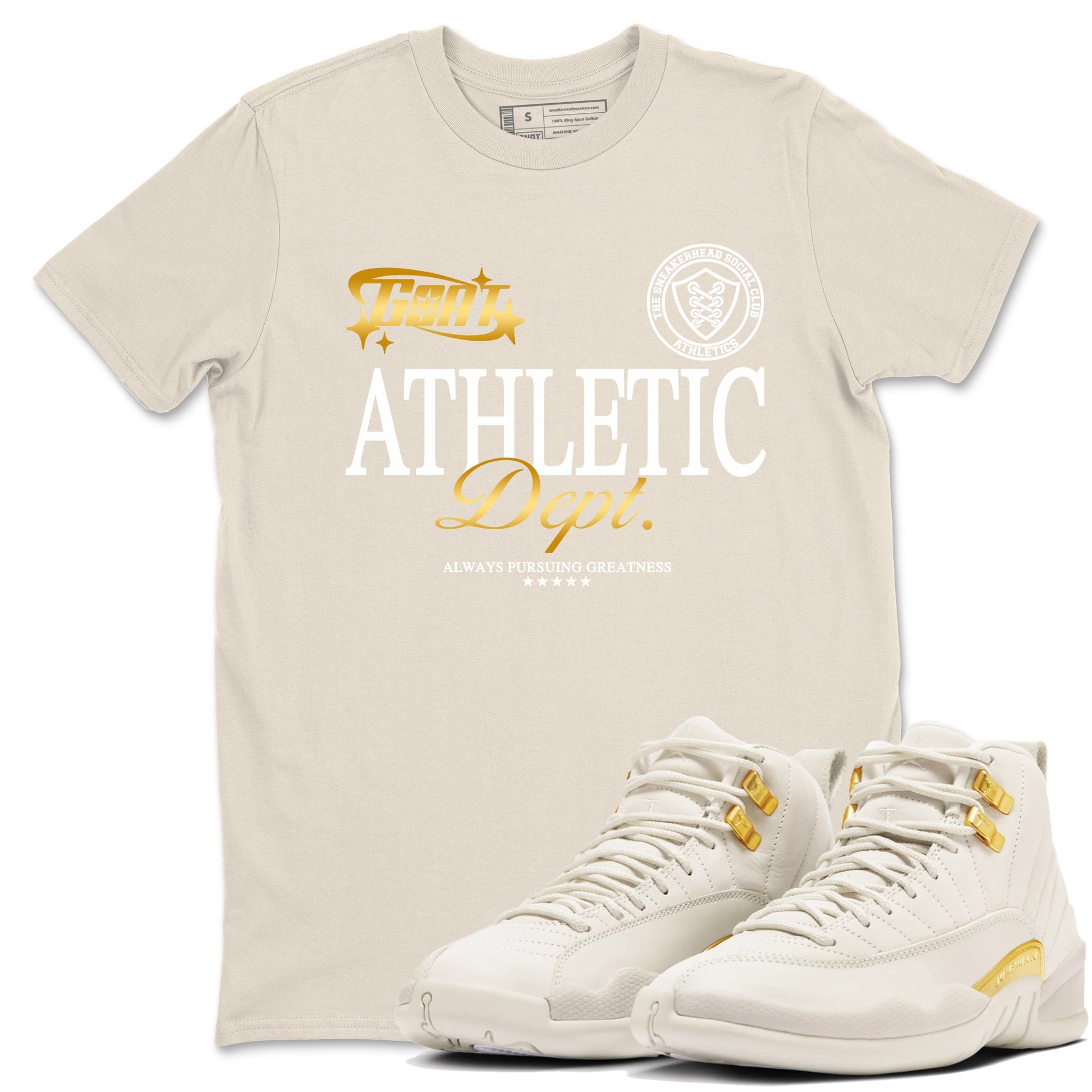 12s Phantom shirts to match jordans Goat Athletic Dept sneaker match tees Air Jordan 12 WMNS Phantom match shoes to clothes SNRT Sneaker Tees unisex cotton Natural 1 shirts