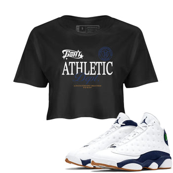 13s Midnight Navy shirts to match jordans Goat Athletic Dept sneaker match tees Air Jordan 13 Midnight Navy SNRT Sneaker Release Tees unisex cotton Black 1 Crop Shirts