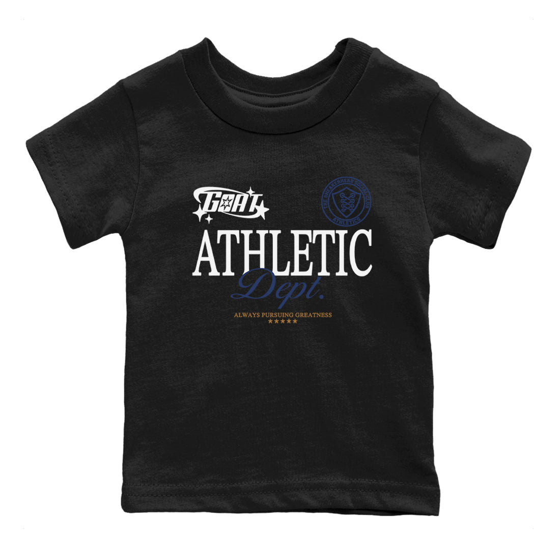 13s Midnight Navy shirts to match jordans Goat Athletic Dept sneaker match tees Air Jordan 13 Midnight Navy SNRT Sneaker Release Tees Youth Baby Black 2 crew neck shirts