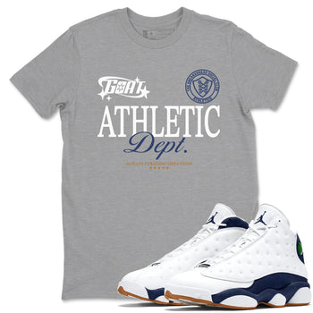 13s Midnight Navy shirts to match jordans Goat Athletic Dept sneaker match tees Air Jordan 13 Midnight Navy SNRT Sneaker Release Tees unisex cotton Heather Grey 1 crew neck shirts