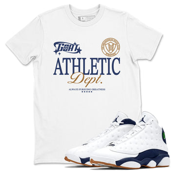 13s Midnight Navy shirts to match jordans Goat Athletic Dept sneaker match tees Air Jordan 13 Midnight Navy SNRT Sneaker Release Tees unisex cotton White 1 crew neck shirts