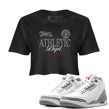3s Cement Grey shirts to match jordans Goat Athletic Dept sneaker match tees Air Jordan 3 Cement Grey SNRT Sneaker Release Tees unisex cotton Black 1 Crop Shirts