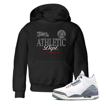 3s Cement Grey shirts to match jordans Goat Athletic Dept sneaker match tees Air Jordan 3 Cement Grey SNRT Sneaker Release Tees Youth Baby Black 1 crew neck shirts
