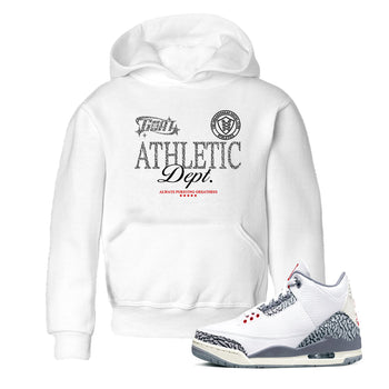3s Cement Grey shirts to match jordans Goat Athletic Dept sneaker match tees Air Jordan 3 Cement Grey SNRT Sneaker Release Tees Youth Baby White 1 crew neck shirts