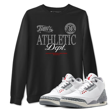 3s Cement Grey shirts to match jordans Goat Athletic Dept sneaker match tees Air Jordan 3 Cement Grey SNRT Sneaker Release Tees unisex cotton Black 1 crew neck shirts