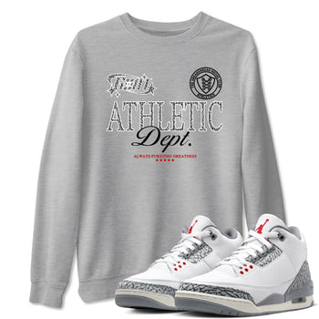 3s Cement Grey shirts to match jordans Goat Athletic Dept sneaker match tees Air Jordan 3 Cement Grey SNRT Sneaker Release Tees unisex cotton Heather Grey 1 crew neck shirts