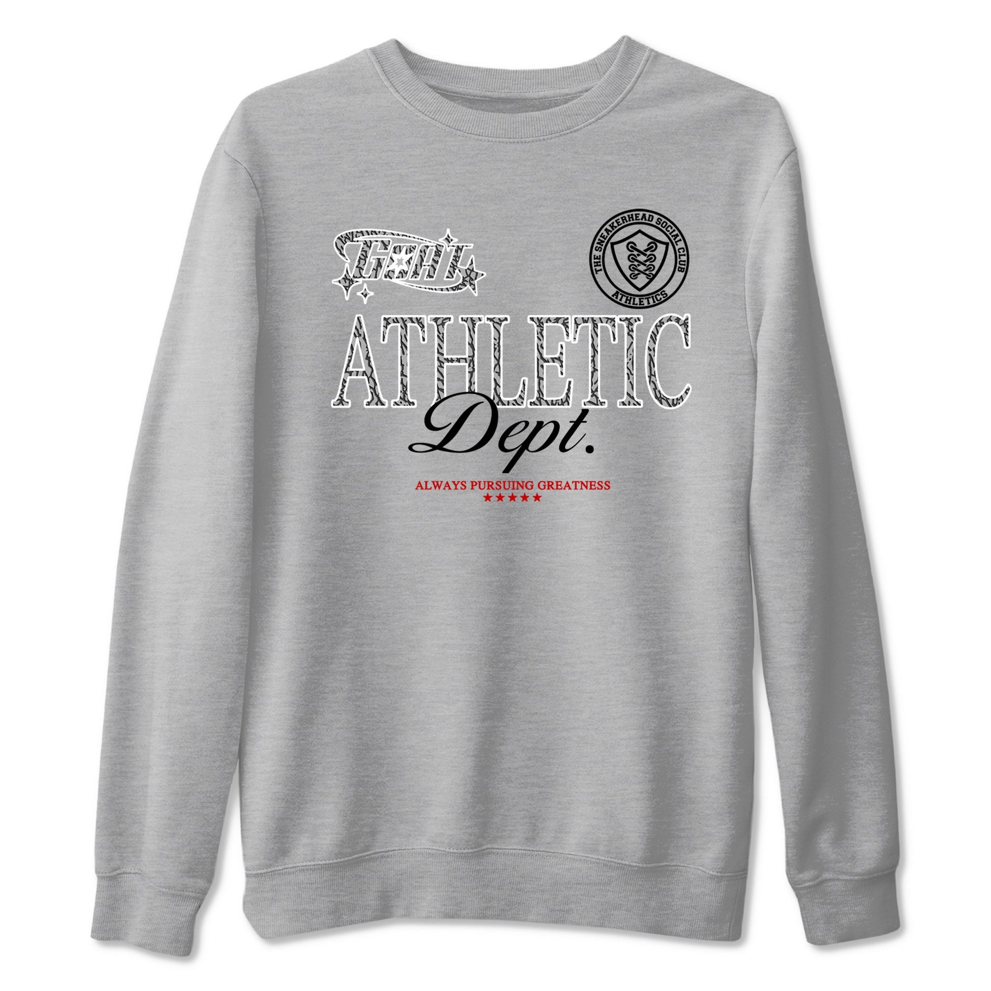 3s Cement Grey shirts to match jordans Goat Athletic Dept sneaker match tees Air Jordan 3 Cement Grey SNRT Sneaker Release Tees unisex cotton Heather Grey 2 crew neck shirts