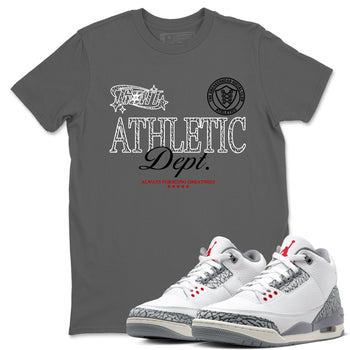 3s Cement Grey shirts to match jordans Goat Athletic Dept sneaker match tees Air Jordan 3 Cement Grey SNRT Sneaker Release Tees unisex cotton Cool Grey 1 crew neck shirts