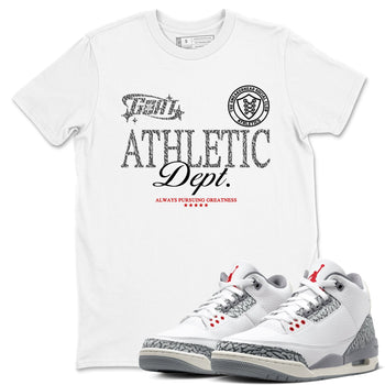 3s Cement Grey shirts to match jordans Goat Athletic Dept sneaker match tees Air Jordan 3 Cement Grey SNRT Sneaker Release Tees unisex cotton White 1 crew neck shirts