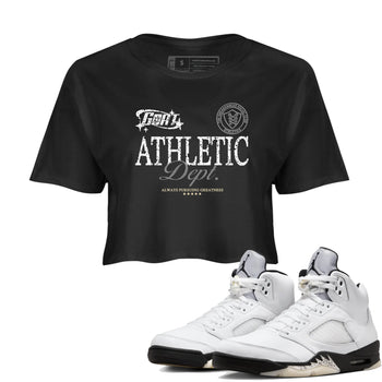 5s White Black shirts to match jordans Goat Athletic Dept sneaker match tees Air Jordan 5 White Black SNRT Sneaker Release Tees unisex cotton Black 1 Crop Shirts