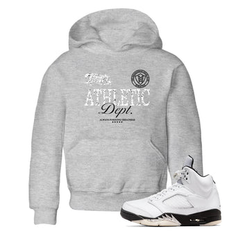 5s White Black shirts to match jordans Goat Athletic Dept sneaker match tees Air Jordan 5 White Black SNRT Sneaker Release Tees Youth Baby Heather Grey 1 crew neck shirts