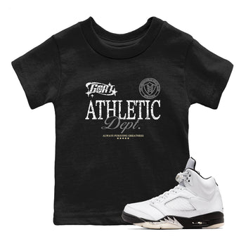5s White Black shirts to match jordans Goat Athletic Dept sneaker match tees Air Jordan 5 White Black SNRT Sneaker Release Tees Youth Baby Black 1 crew neck shirts