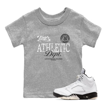 5s White Black shirts to match jordans Goat Athletic Dept sneaker match tees Air Jordan 5 White Black SNRT Sneaker Release Tees Youth Baby Heather Grey 1 crew neck shirts