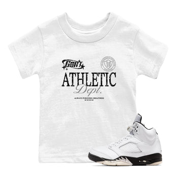 5s White Black shirts to match jordans Goat Athletic Dept sneaker match tees Air Jordan 5 White Black SNRT Sneaker Release Tees Youth Baby White 1 crew neck shirts